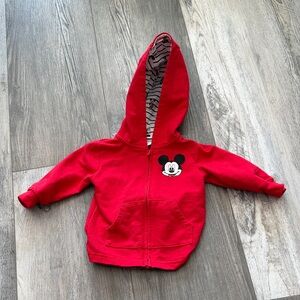Disney Red Mickey Mouse Zip-Up Hoodie for Kids